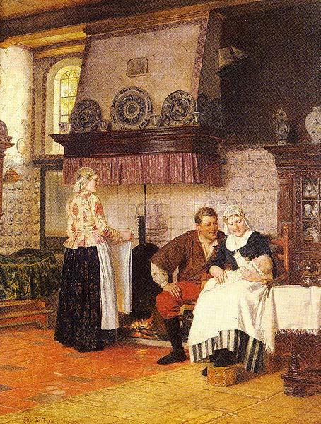 Otto Karl Kirberg Der Erstgeboren oil painting image